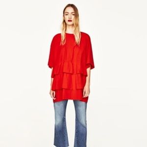 Zara Frilly Poplin Oversize Shirt